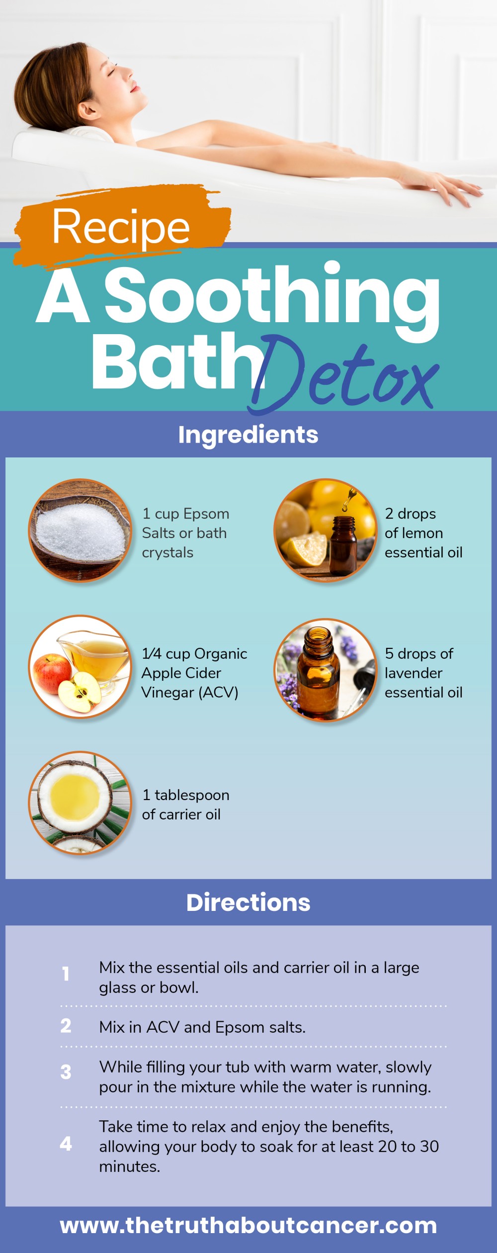 soothing bath detox recipe infographic