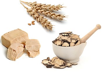 Beta glucans are found in the cell walls of yeast. Oats and mushrooms are also excellent sources of beta glucans