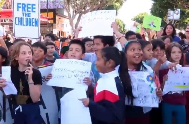 children protesting donald trump