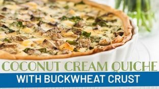 Vegetarian Coconut Cream Quiche with Buckwheat Crust {Recipe}