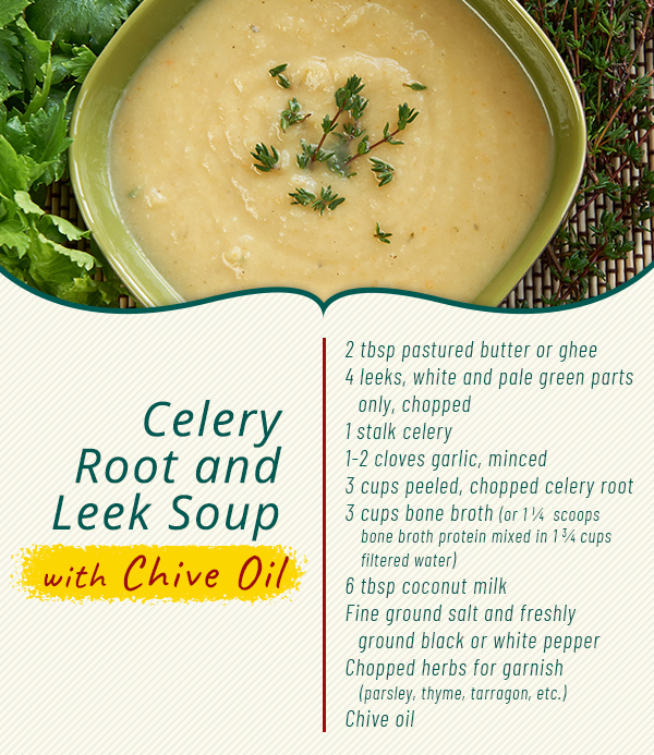 celery root and leek soup collagen recipe