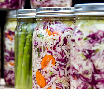 Fermented vegetables are a good source of healthy bacteria
