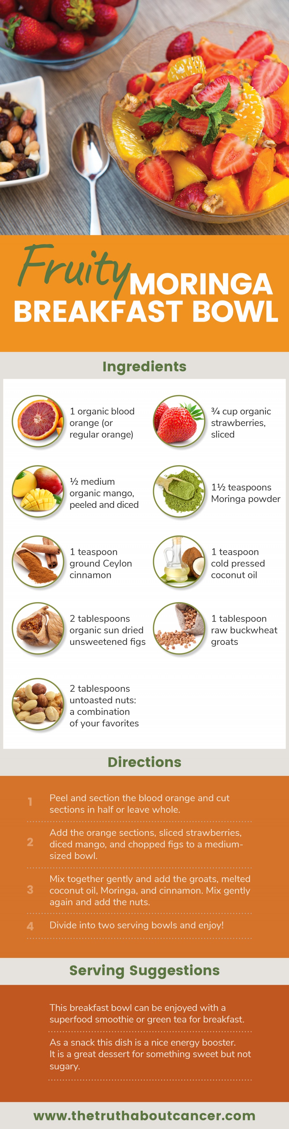 fruity moringa breakfast bowl infographic