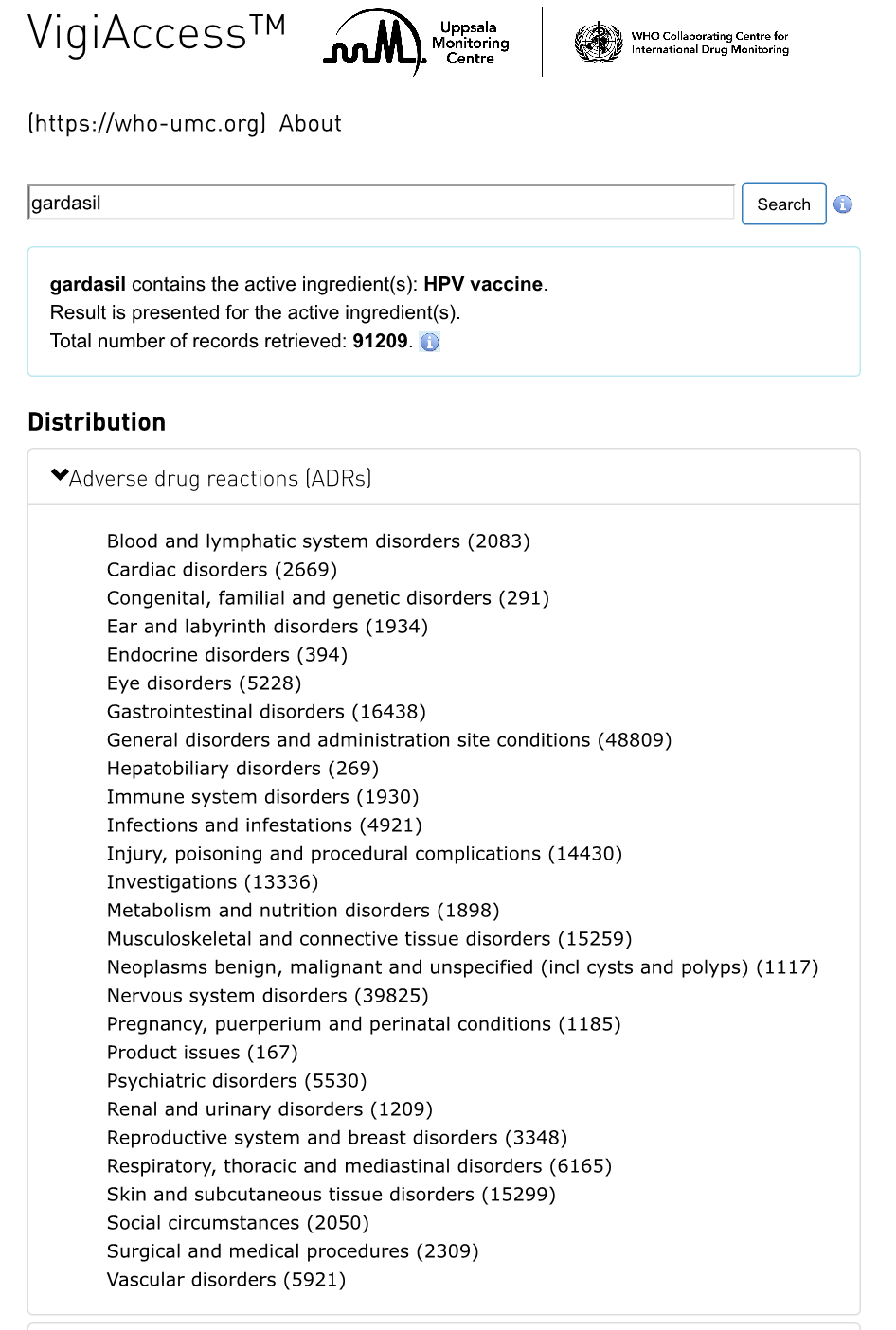human papillomavirus (hpv) adverse effects