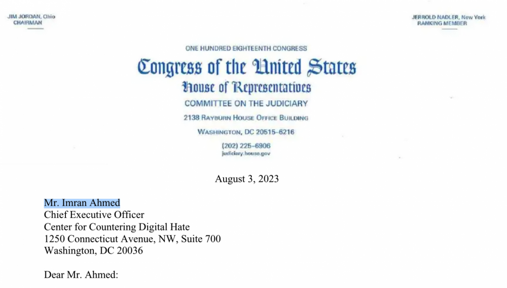 BREAKING: Imran Ahmed (CCDH) Facing Congressional Inquiry for "Disinfo Dozen" Report + Malign Influence on US Citizens